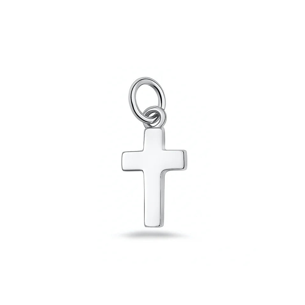 Sterling Silver Oxidized And High Polished 17mm Cross Pendant