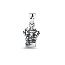 Load image into Gallery viewer, Sterling Silver Oxidized And High Polished Ganesha Pendant