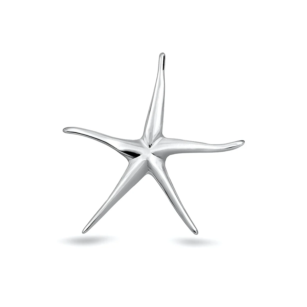 Sterling Silver Oxidized And High Polished Starfish Pendant