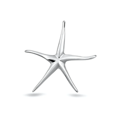 Sterling Silver Oxidized And High Polished Starfish Pendant