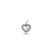 Load image into Gallery viewer, Sterling Silver Oxidized And Polished Heart Pendant