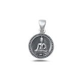 Sterling Silver Oxidized And Polished Buddha Pendant