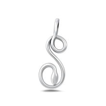 Load image into Gallery viewer, Sterling Silver Oxidized And Polished Snake Pendant