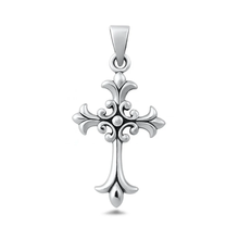 Load image into Gallery viewer, Sterling Silver Oxidized And Polished Cross Pendant