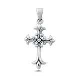 Sterling Silver Oxidized And Polished Cross Pendant