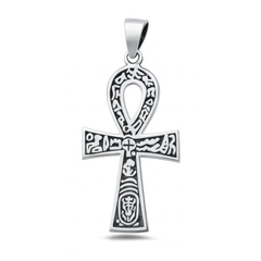 Sterling Silver Oxidized And Polished Egyptian Ankh Pendant