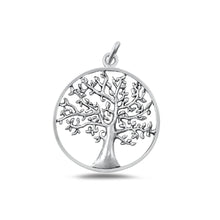 Load image into Gallery viewer, Sterling Silver Oxidized And High Polished 25mm Tree Of Life Pendant