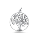 Sterling Silver Oxidized And High Polished 25mm Tree Of Life Pendant