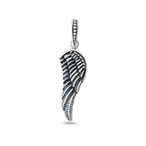 Sterling Silver Oxidized And Polished Angel Wing Pendant