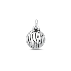 Sterling Silver Oxidized And Polished Ball Of Yarn Pendant