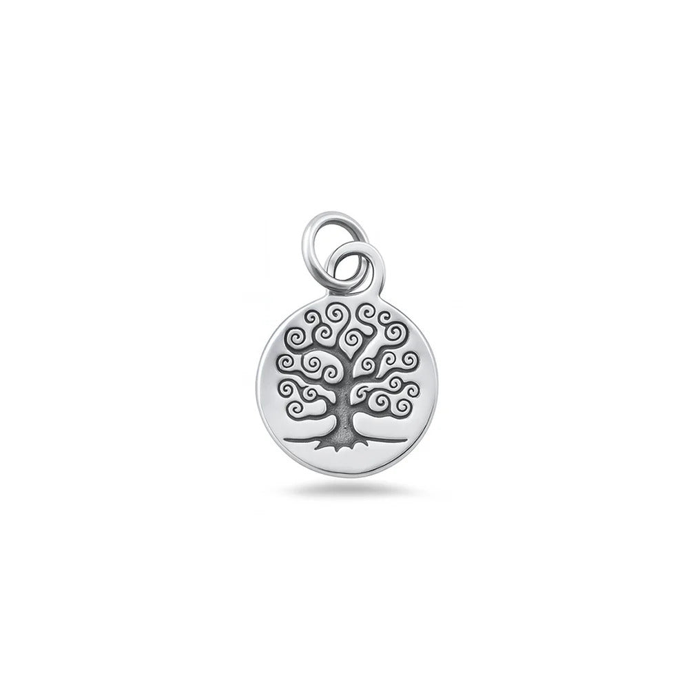 Sterling Silver Oxidized And High Polished 13.4mm Tree Of Life Pendant