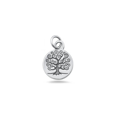 Sterling Silver Oxidized And High Polished 13.4mm Tree Of Life Pendant