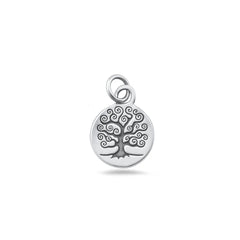 Sterling Silver Oxidized And High Polished 13.4mm Tree Of Life Pendant