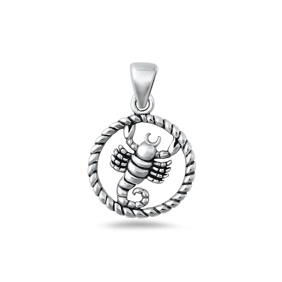 Sterling Silver Oxidized And Polished Scorpion Pendant