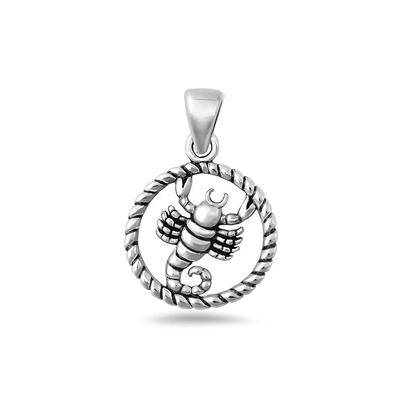 Sterling Silver Oxidized And Polished Scorpion Pendant