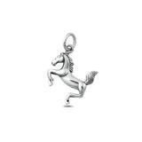 Sterling Silver Oxidized And High Polished Horse Pendant