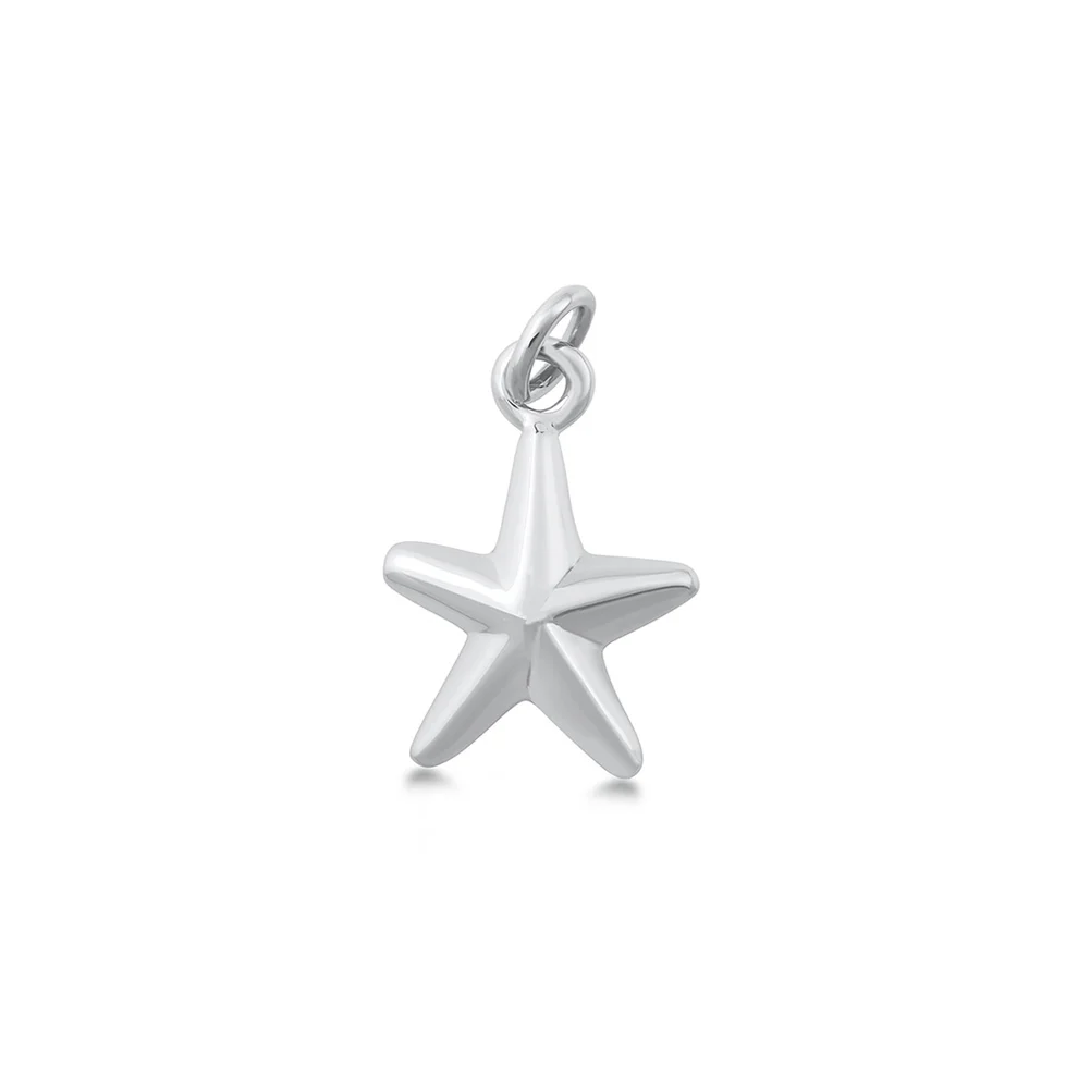 Sterling Silver Oxidized And Polished Star Pendant