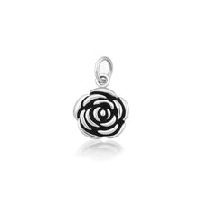 Load image into Gallery viewer, Sterling Silver Oxidized And High Polished Flower Pendant