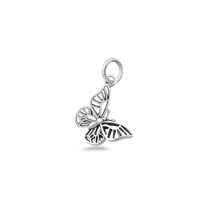 Sterling Silver Oxidized And Polished Butterfly Pendant