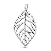 Load image into Gallery viewer, Sterling Silver Oxidized And Polished Leaf Pendant