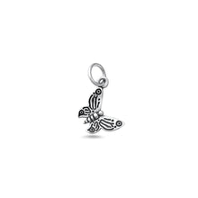 Load image into Gallery viewer, Sterling Silver Oxidized And High Polished Butterfly Pendant