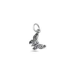 Sterling Silver Oxidized And High Polished Butterfly Pendant