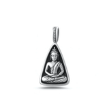 Sterling Silver Oxidized And Polished Buddha Amulet Pendant