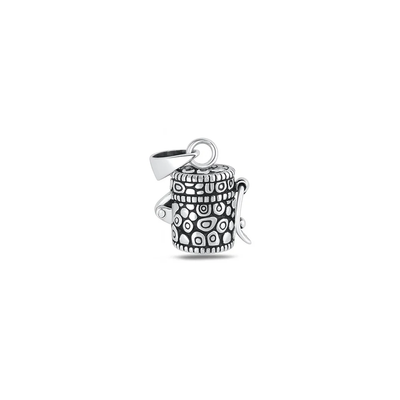 Sterling Silver Oxidized And Polished 10.4mm Canister Pendant