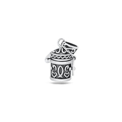 Sterling Silver Oxidized And High Polished Prayer Box Pendant