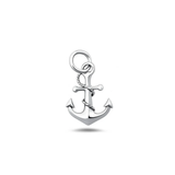 Sterling Silver Oxidized And Polished Anchor Pendant