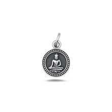 Load image into Gallery viewer, Sterling Silver Oxidized And Polished Buddha And Tribal Pendant