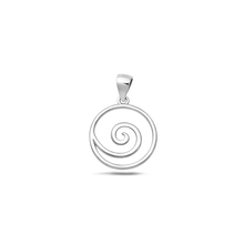 Load image into Gallery viewer, Sterling Silver Rhodium Plated Spiral Pendant