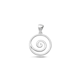 Sterling Silver Rhodium Plated Spiral Pendant
