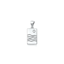 Load image into Gallery viewer, Sterling Silver Oxidized And Polished Minimalist Sea And Moon Pendant