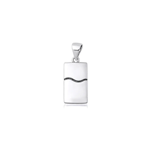 Load image into Gallery viewer, Sterling Silver Oxidized And Polished Wave Pendant