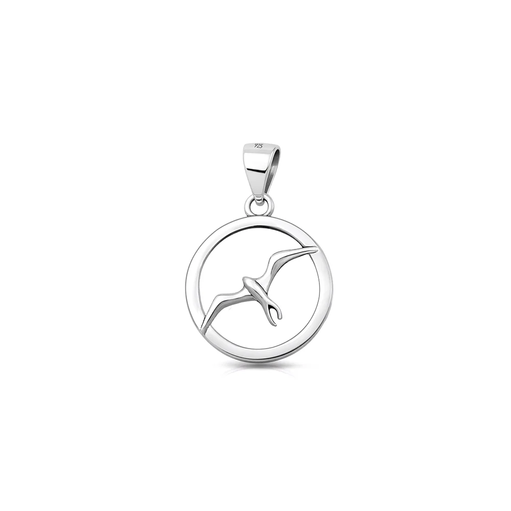Sterling Silver Oxidized And Polished Sparrow Pendant