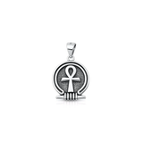 Sterling Silver Oxidized And Polished Ankh Pendant