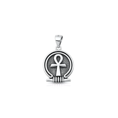 Sterling Silver Oxidized And Polished Ankh Pendant
