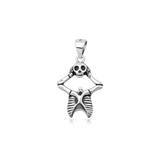 Sterling Silver Oxidized And Polished Skeleton Pendant