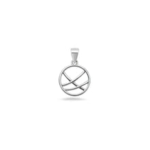 Load image into Gallery viewer, Sterling Silver Oxidized And High Polished 12mm Geometric Circle Pendant