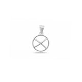 Sterling Silver Oxidized And High Polished Geometric Circle Pendant
