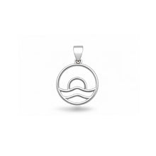 Load image into Gallery viewer, Sterling Silver Rhodium Plated Ocean And Sunset Pendant