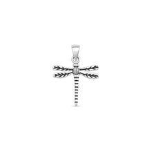 Load image into Gallery viewer, Sterling Silver Oxidized And High Polished Dragonfly Pendant