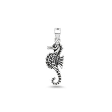 Load image into Gallery viewer, Sterling Silver Oxidized And High Polished Seahorse Pendant