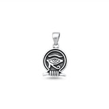 Sterling Silver Oxidized And High Polished Eye Of Horus Pendant
