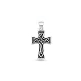 Sterling Silver Oxidized And High Polished Knot Cross Pendant