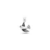 Sterling Silver Oxidized And High Polished Bird Pendant