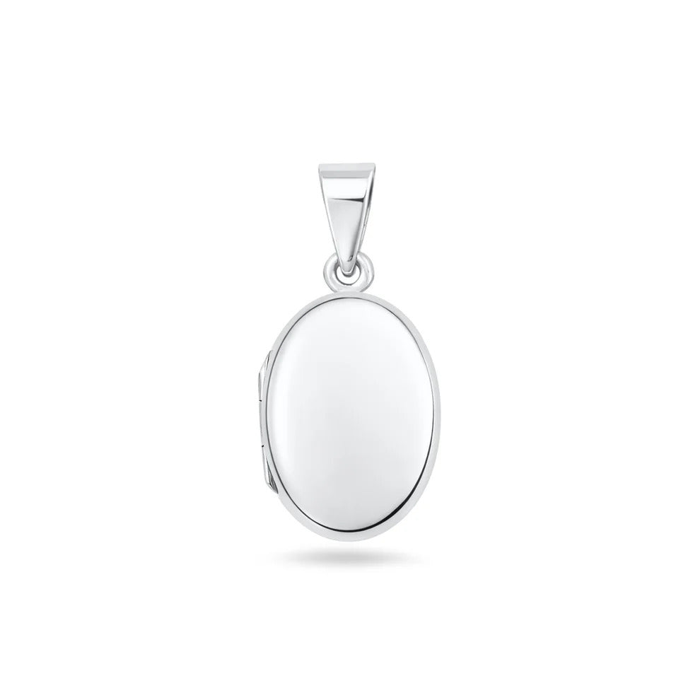 Sterling Silver Polished 20mm Oval Locket Pendant