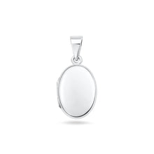 Load image into Gallery viewer, Sterling Silver Polished 20mm Oval Locket Pendant