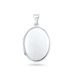 Sterling Silver Polished Oval 27mm Locket Pendant